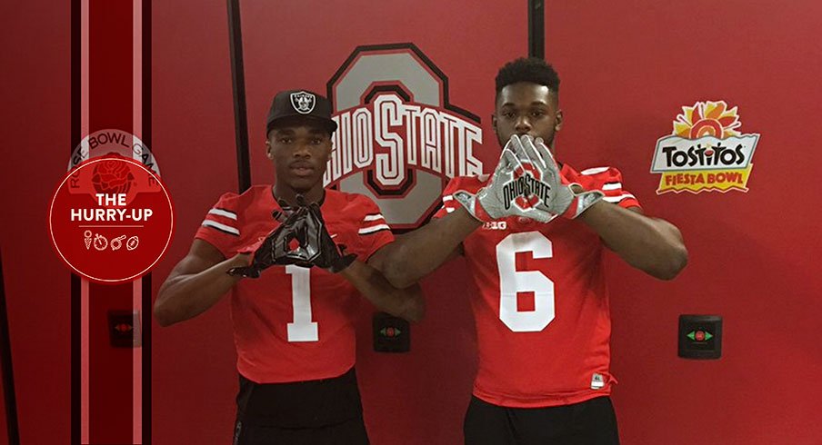 Jeffrey Okudah and Baron Browning during their Ohio State visit.