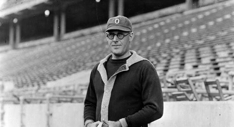 Ohio State head coach John Wilce poses for a photo at the 1921 Rose Bowl.