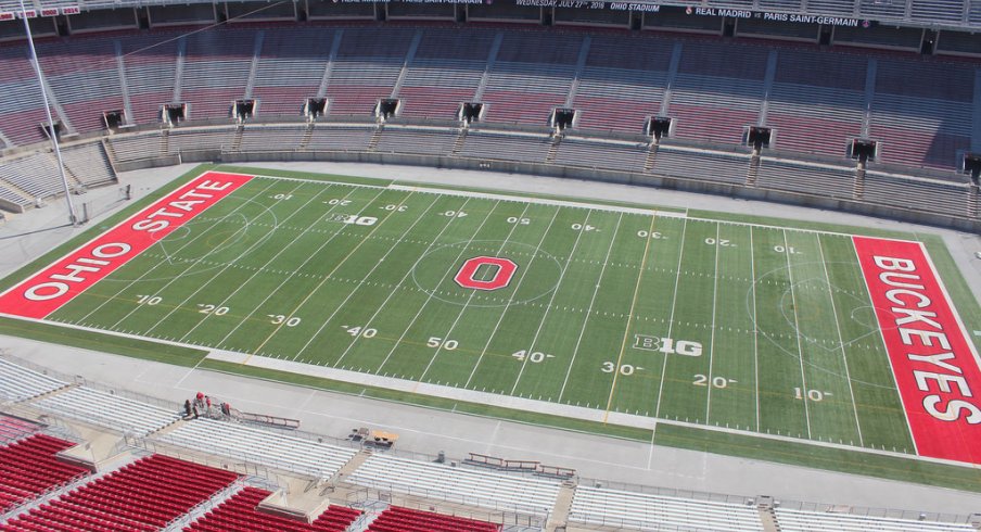 Ohio Stadium from above.