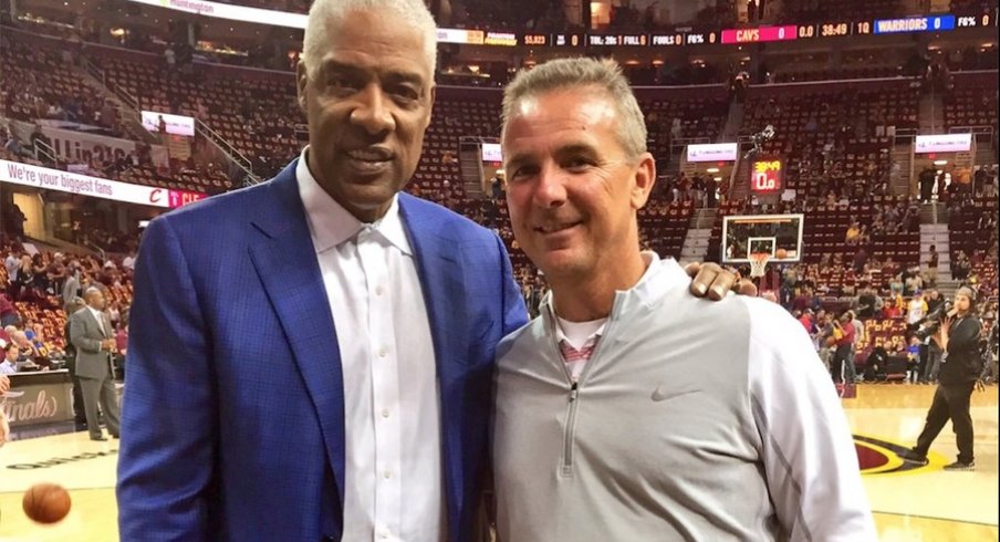 Urban Meyer is at Game 4 of the NBA Finals with a few members of his family.
