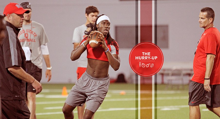 Emory Jones at Ohio State on Tuesday afternoon.