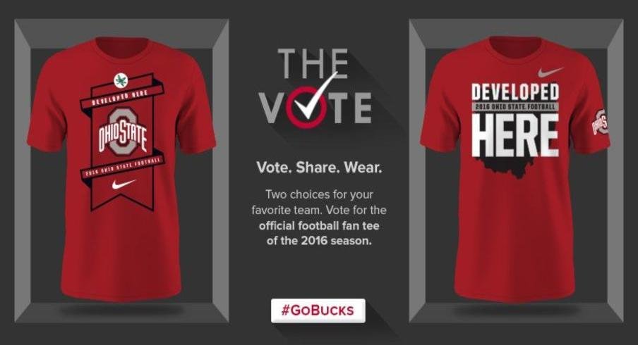 Fan voting Ohio State football shirts 2016.