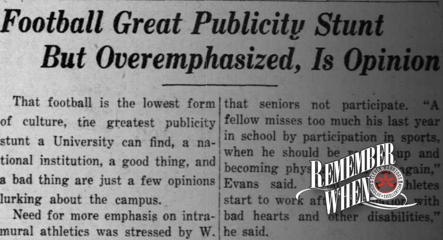 Remember When: People Thought Ohio State Placed Too Much Emphasis on Football... In 1930?