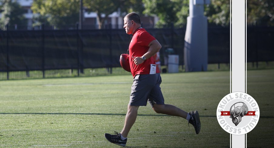 Greg Schiano runs to the July 11th 2016 Skull Session