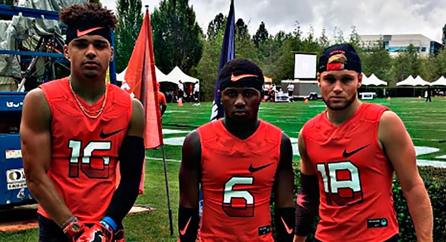 From left to right, Trevon Grimes, Tyjon Lindsey and Tate Martell