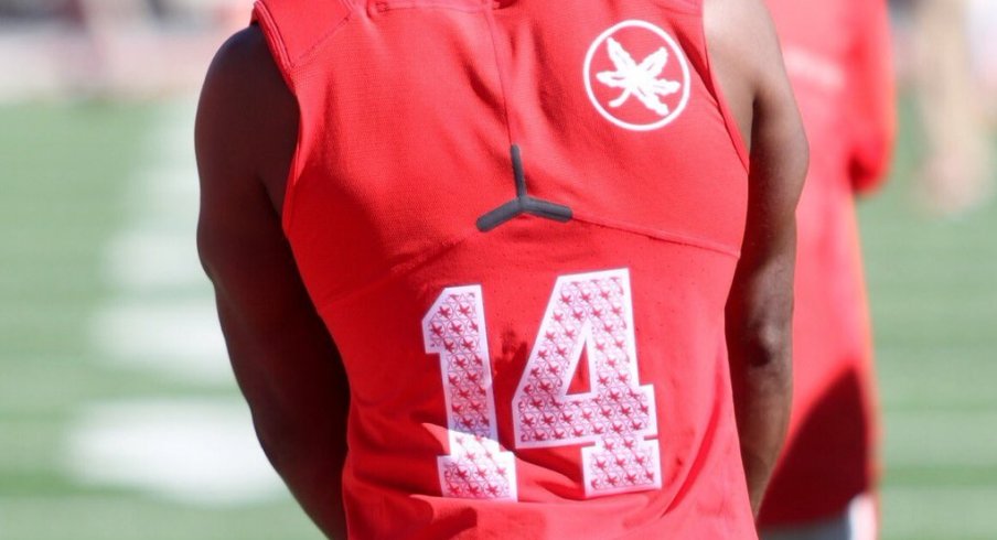 Ohio State's new numbered warm-ups.