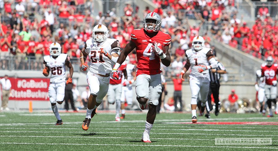 Ohio State's Curtis Samuel sprints for a first-half touchdown against Bowling Green.