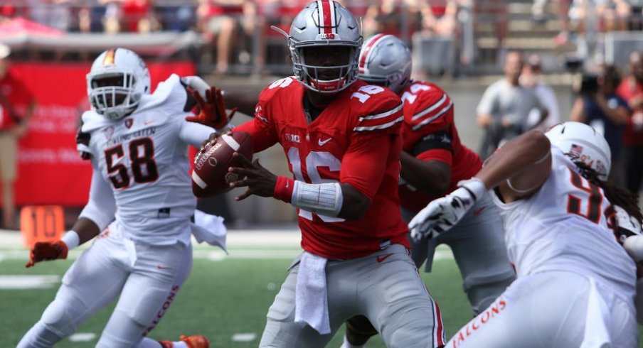 J.T. the QB racked up seven touchdowns versus Bowling Green. 
