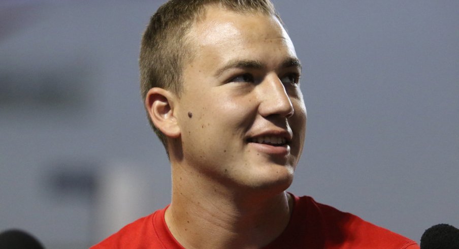 Ohio State kicker Tyler Durbin meets with the media.