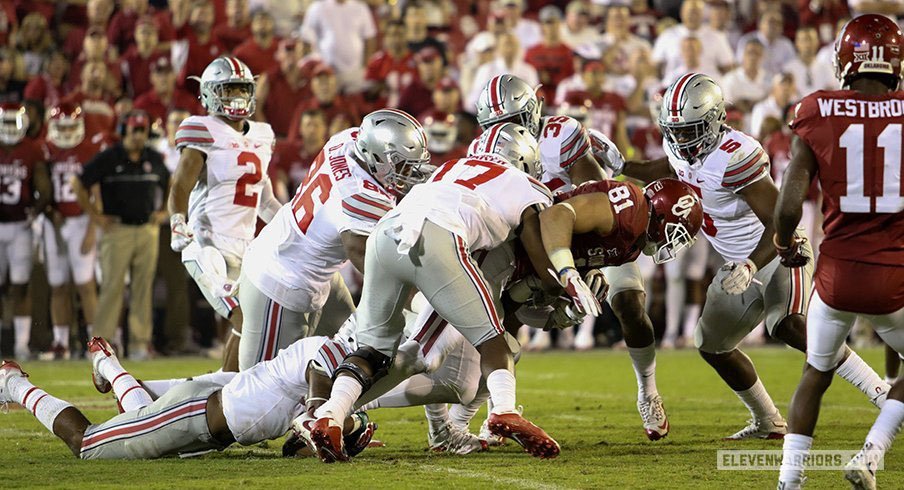 Jerome Baker racked up seven stops and a pick six as part of a huge night in Norman.