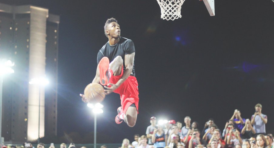 Kam Williams soars at last year's 'Buckeyes on the Blacktop' event.