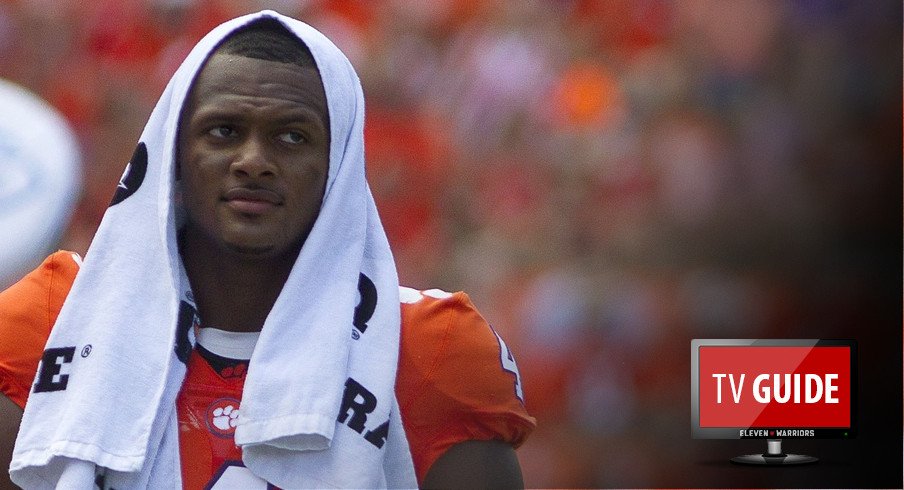 Sep 17, 2016; Clemson, SC, USA; Clemson Tigers quarterback Deshaun Watson (4) looks on during the second half against the South Carolina State Bulldogs at Clemson Memorial Stadium. Tigers won 59-0. Mandatory Credit: Joshua S. Kelly-USA TODAY Sports