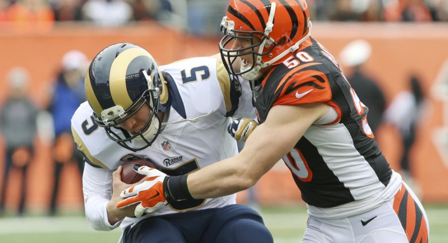 A.J. Hawk with the Cincinnati Bengals.