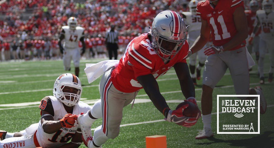 Demario McCall reaches out for the touchdown against Bowling Green.