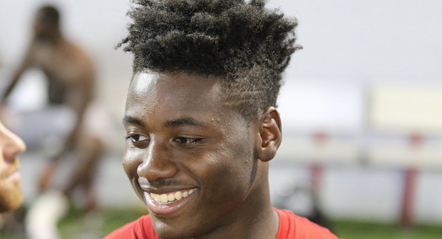 Curtis Samuel laughs at the October 7th 2016 Skull Session