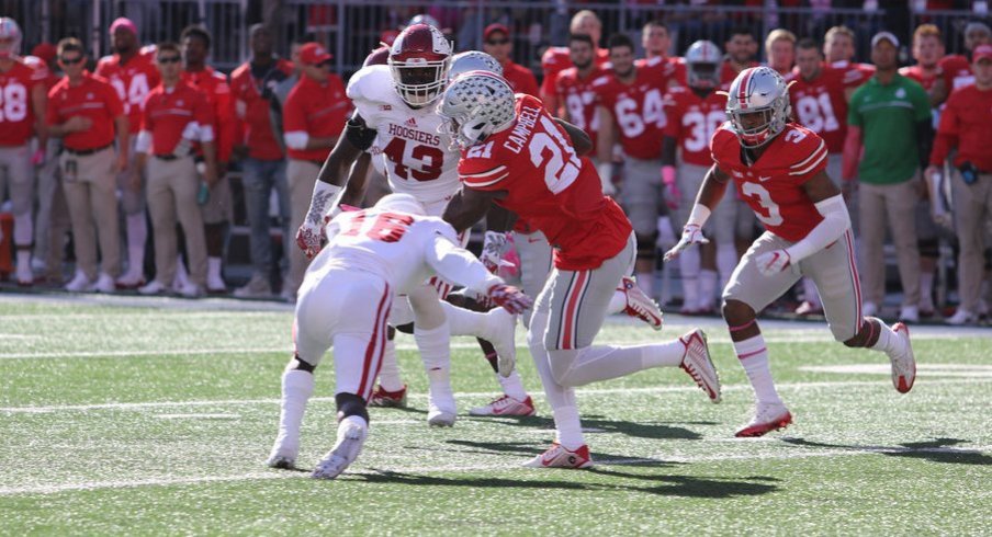 Parris Campbell peeled off a 91-yard kickoff return in Ohio State's 21-point win over Indiana.
