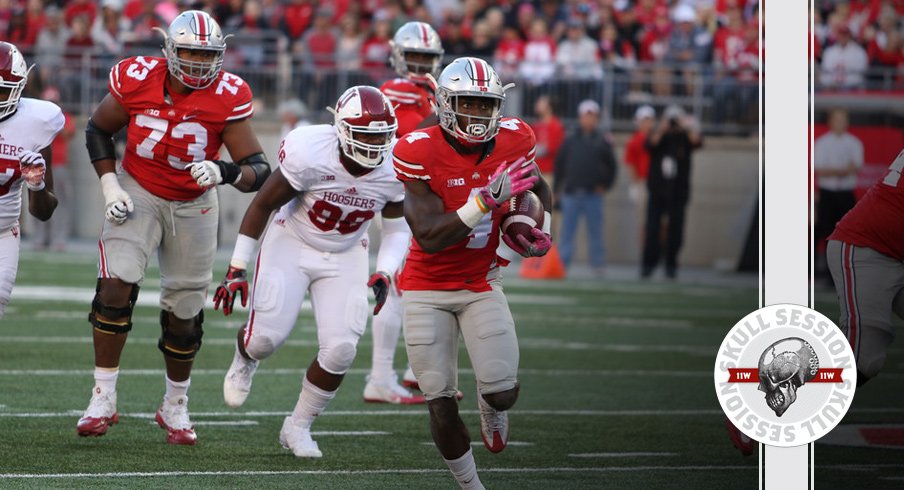 Curtis Samuel sprints towards the October 12th 2016 Skull Session.