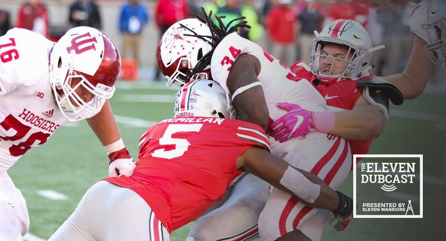 Nick Bosa helps bring down the ball carrier against Indiana