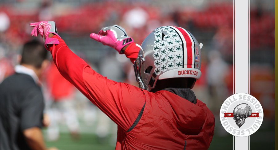 Demario McCall stretches for the October 14th Skull Session