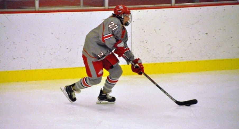 Lauren Spring skates for the Ohio State women's hockey Buckeyes. 