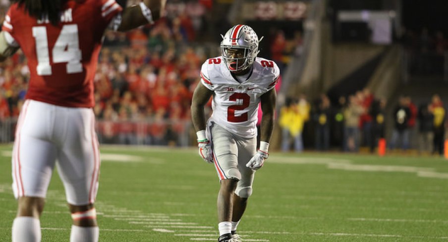 Dontre Wilson lines up against Wisconsin.