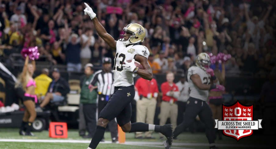 Michael Thomas scores a touchdown play.