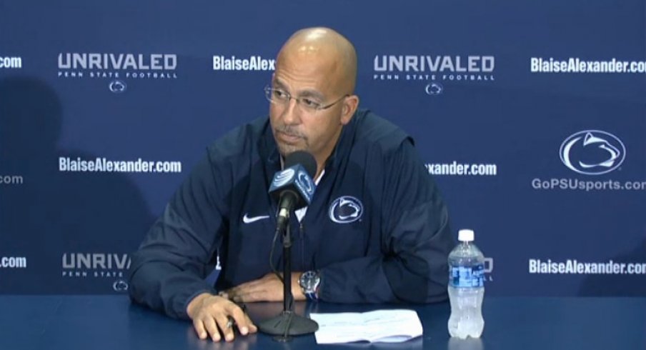 James Franklin meets with assembled media.