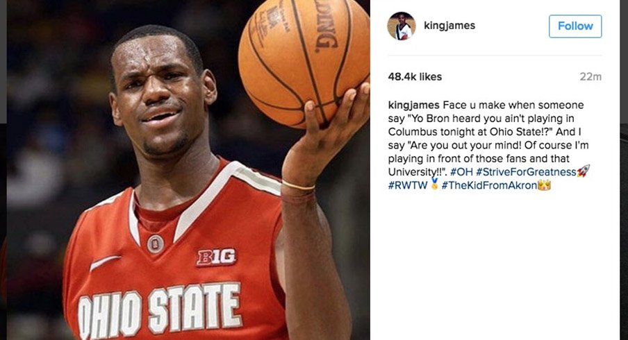 LeBron James says he'll definitely be playing in front of Ohio State fans tonight.