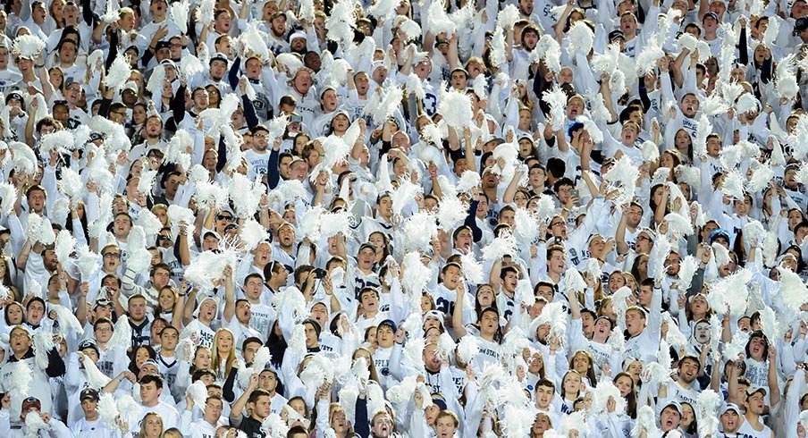 Penn State fans in the midst of a white out.