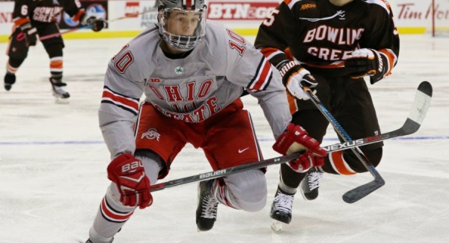 Ohio State's John Wiitala skates against Bowling Green. 