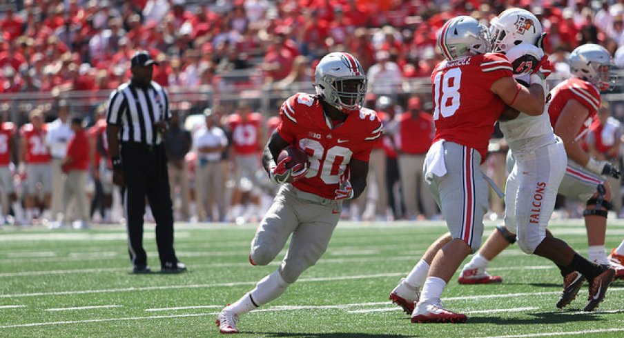 Demario McCall runs the ball against Bowling Green.