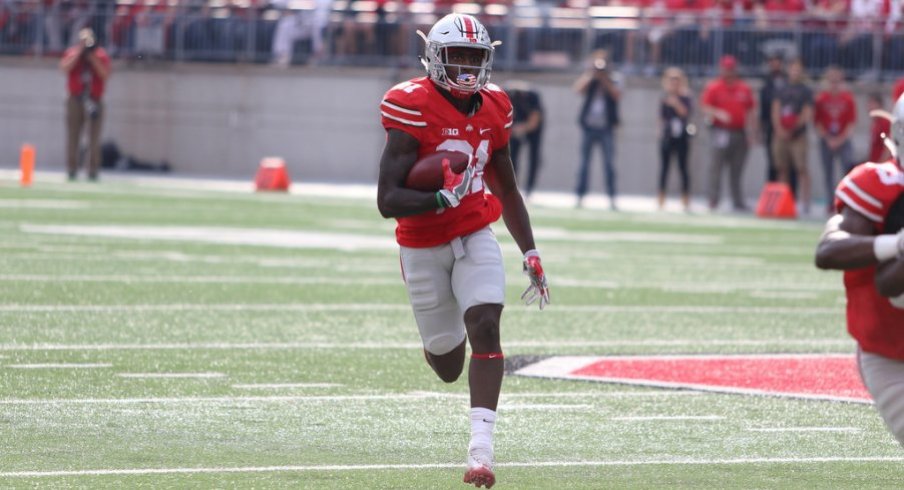 Parris Campbell had three touches for 42 yards before departing with an ankle injury versus Northwestern.