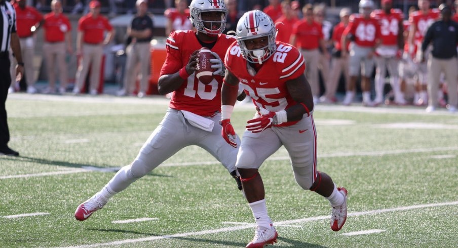 J.T. Barrett and Mike Weber in the Ohio State backfield. 