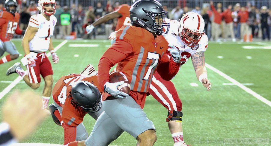 Damon Webb returns an interception for a touchdown. 