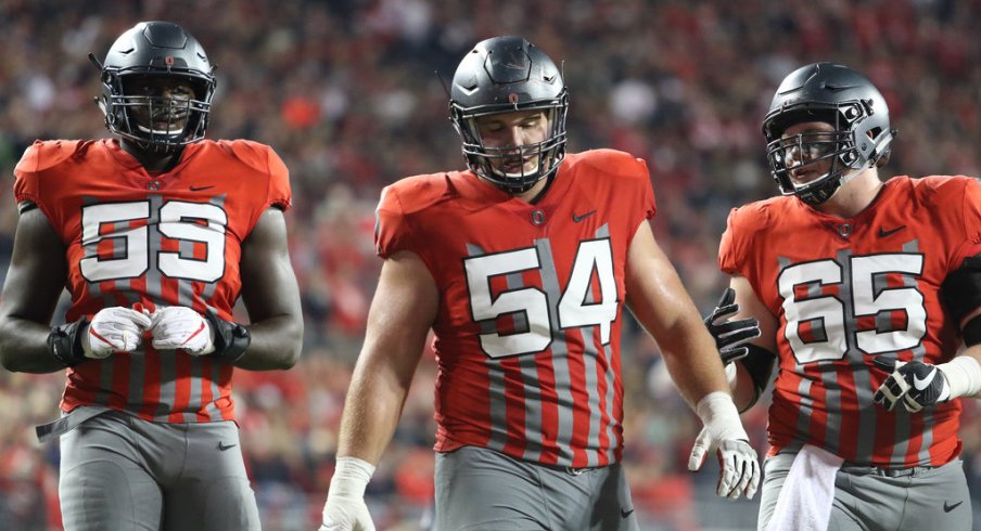 Isaiah Prince, Billy Price and Pat Elflein