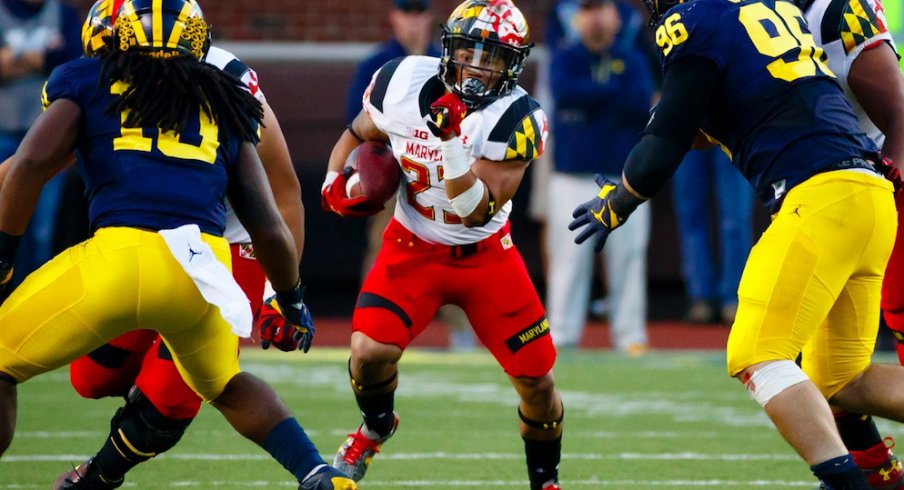 Maryland running back Lorenzo Harrison against Michigan.