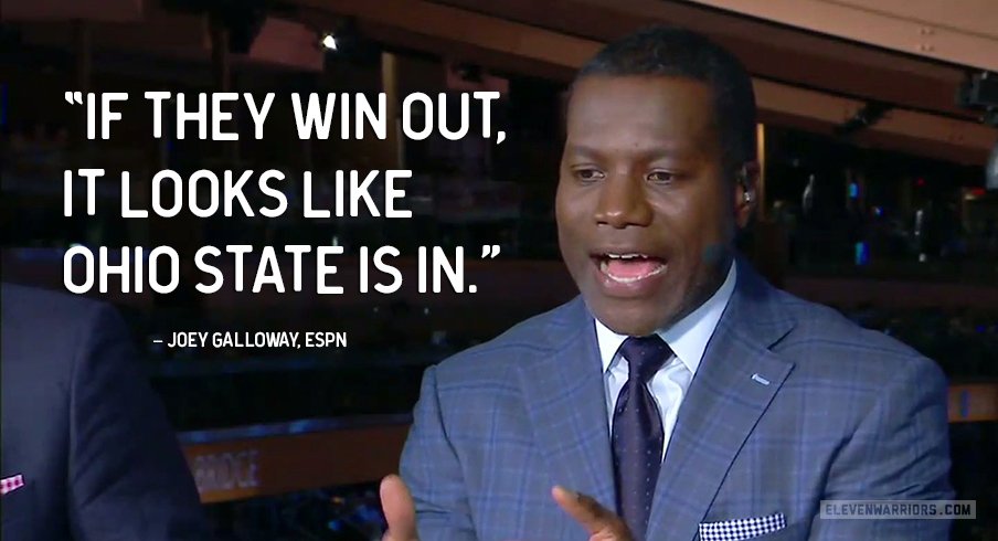 Joey Galloway thinks Ohio State is in the playoffs if they win out – regardless of whether or not the Buckeyes win the Big Ten.