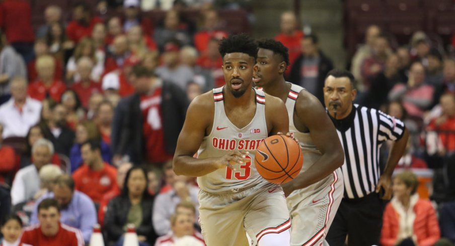 JaQuan Lyle sprints down the court vs. Providence. 