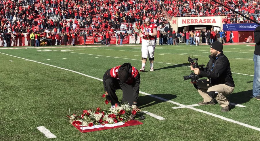 Tommy Armstrong pays tribute to Sam Foltz.
