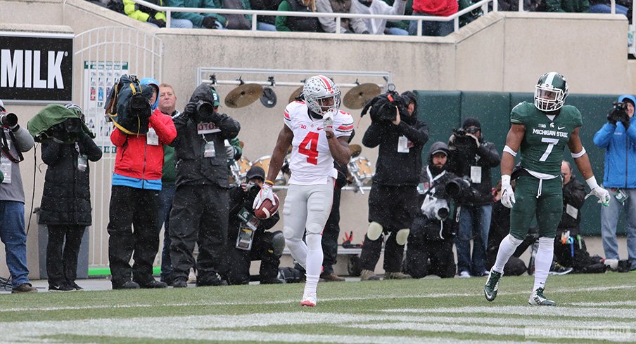 Curtis Samuel scores against Michigan State. 