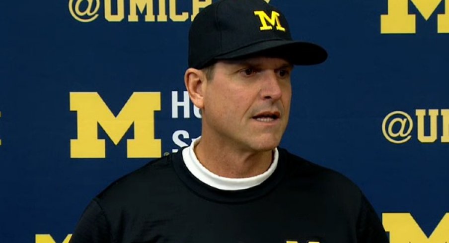 Jim Harbaugh previews Ohio State game.