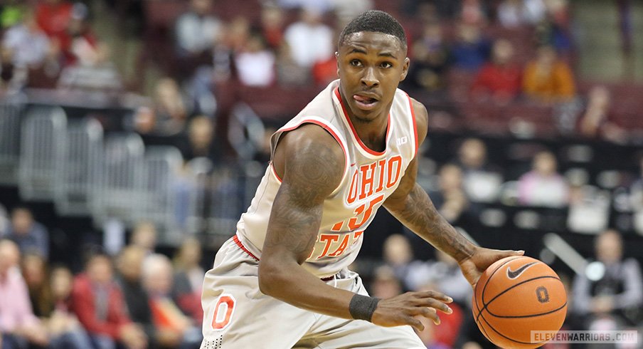 Ohio State's Kam Williams dribbles up the floor vs. Western Carolina. 