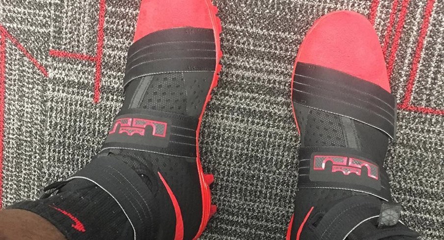 Ohio State wide receiver Corey Smith models LeBron James Soldier 10 cleats in a now deleted Instagram post
