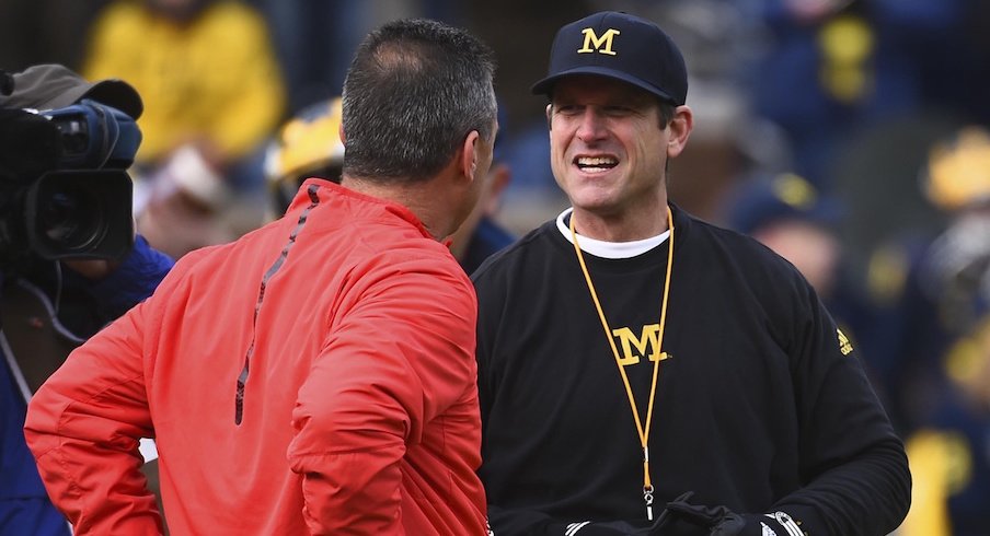 Urban Meyer, Jim Harbaugh before last year's version of The Game. 