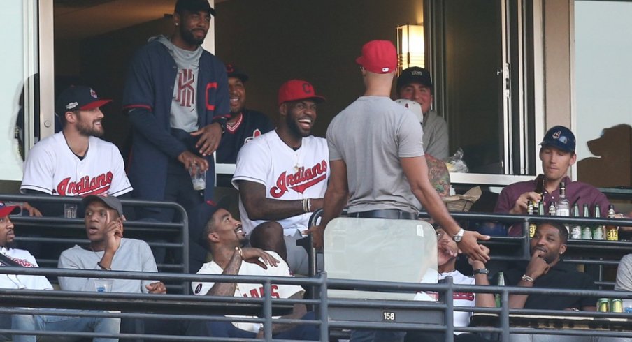 LeBron James, Cleveland Cavaliers at an Indians' playoff game.