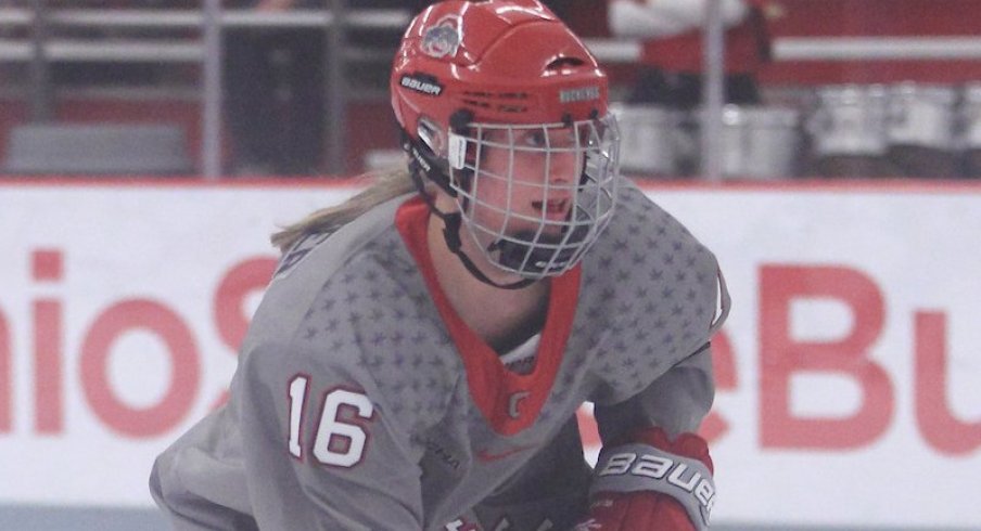 Rebecca Freiburger scored in Ohio State women's hockey's upset of No. 9 North Dakota.