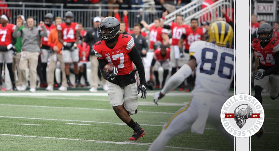 Jerome Baker runs towards the December 6th 2016 Skull Session