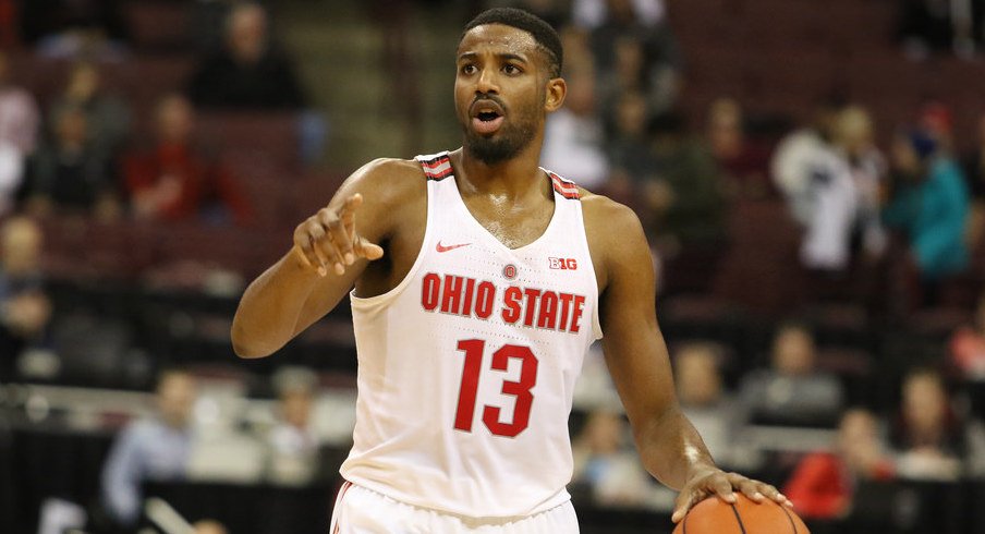 Ohio State point guard JaQuan Lyle dribbles Tuesday night.