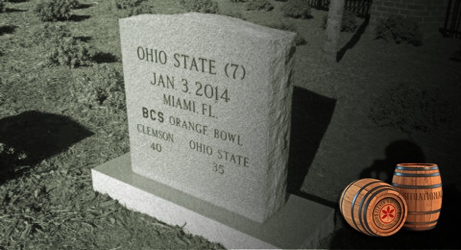 clemson's graveyard tradition includes a headstone for its 2014 orange bowl win over ohio state