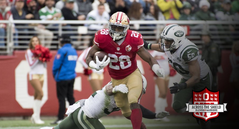 Carlos Hyde rushes for a career-high 193 yards.